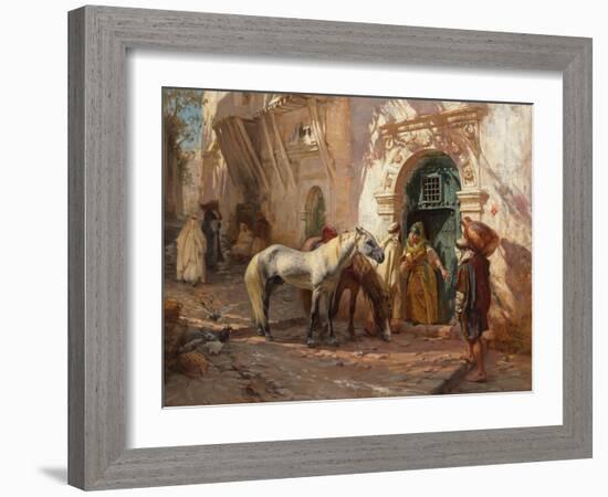 A Scene in Morocco; Scene Prise Au Maroc, 1885 (Oil on Canvas)-Frederick Arthur Bridgman-Framed Giclee Print