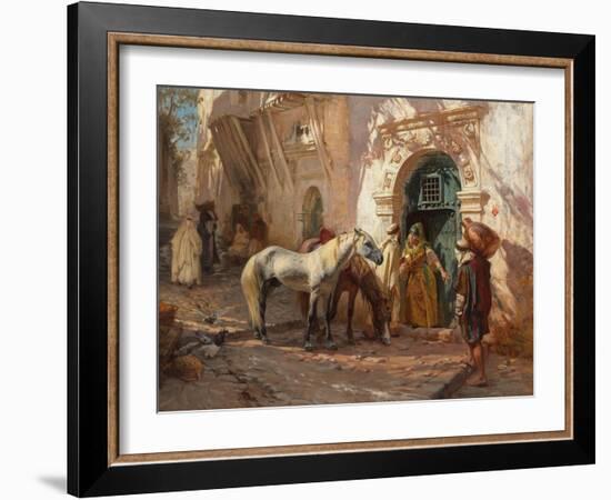 A Scene in Morocco; Scene Prise Au Maroc, 1885 (Oil on Canvas)-Frederick Arthur Bridgman-Framed Giclee Print