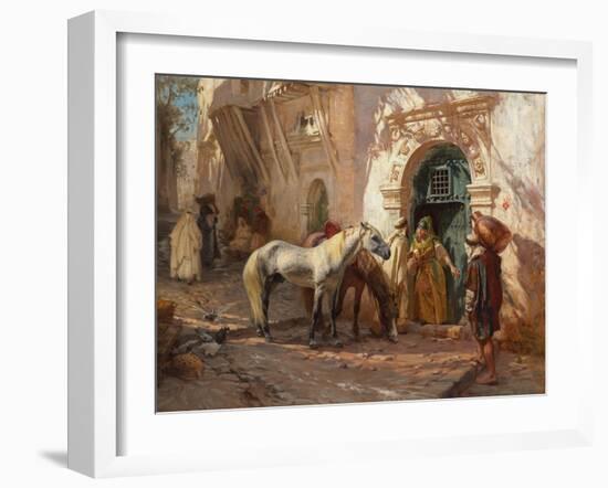 A Scene in Morocco; Scene Prise Au Maroc, 1885 (Oil on Canvas)-Frederick Arthur Bridgman-Framed Giclee Print