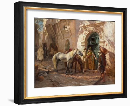 A Scene in Morocco; Scene Prise Au Maroc, 1885 (Oil on Canvas)-Frederick Arthur Bridgman-Framed Giclee Print