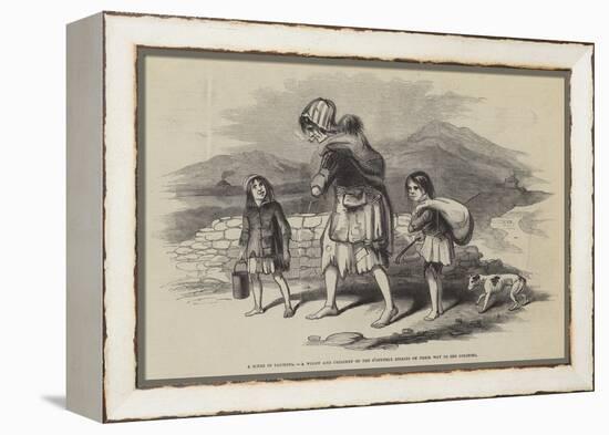 A Scene in Tarmons, a Widow and Children of the O'Connell Estates on their Way to Beg Potatoes-null-Framed Premier Image Canvas