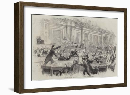 A Scene in the Hall of Representatives, Washington-Thomas Nast-Framed Giclee Print