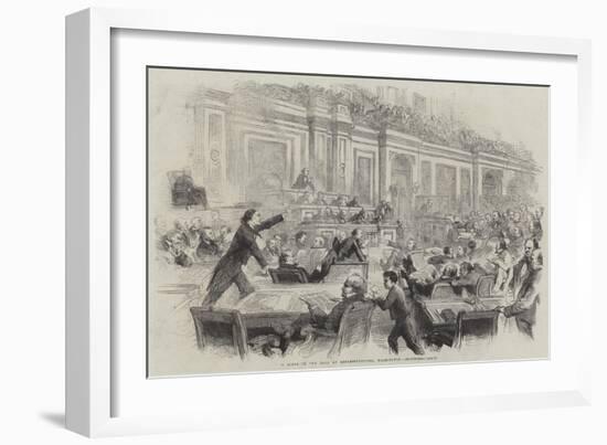 A Scene in the Hall of Representatives, Washington-Thomas Nast-Framed Giclee Print