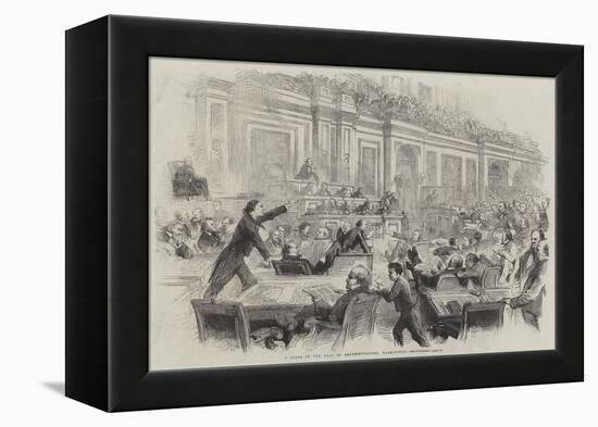 A Scene in the Hall of Representatives, Washington-Thomas Nast-Framed Premier Image Canvas