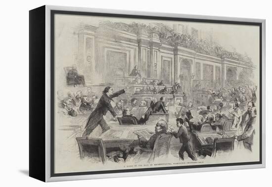A Scene in the Hall of Representatives, Washington-Thomas Nast-Framed Premier Image Canvas