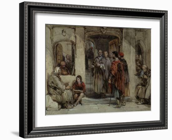 A Scene of Monastic Life, 1850 (W/C on Paper)-George Cattermole-Framed Giclee Print