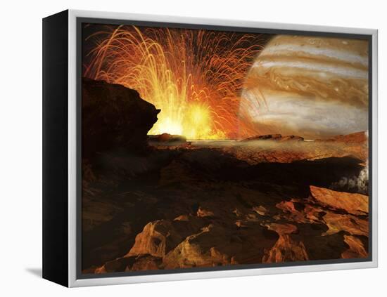 A Scene on Jupiter's Moon, Io, the Most Volcanic Body in the Solar System-Stocktrek Images-Framed Premier Image Canvas