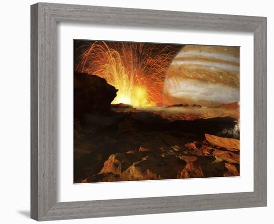 A Scene on Jupiter's Moon, Io, the Most Volcanic Body in the Solar System-Stocktrek Images-Framed Photographic Print