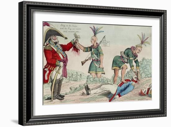 A Scene on the Frontiers as Practised by the Humane British and their Worthy Allies, Pub. 1812-William Charles-Framed Giclee Print