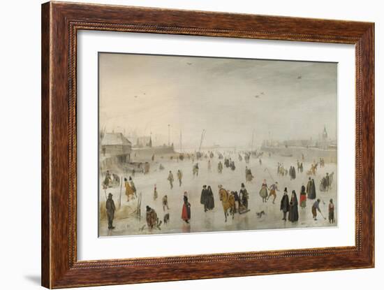 A Scene on the Ice, c.1625-Hendrik Avercamp-Framed Giclee Print