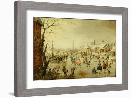 A Scene on the Ice, C.1630-Hendrick Avercamp-Framed Giclee Print