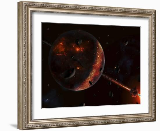 A Scene Portraying the Early Stages of a Solar System Forming-Stocktrek Images-Framed Photographic Print