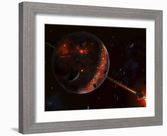 A Scene Portraying the Early Stages of a Solar System Forming-Stocktrek Images-Framed Photographic Print