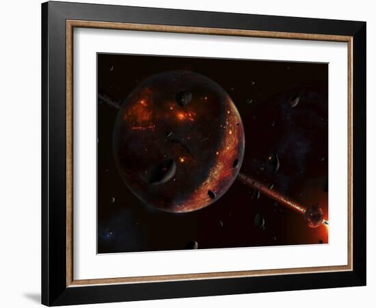 A Scene Portraying the Early Stages of a Solar System Forming-Stocktrek Images-Framed Photographic Print