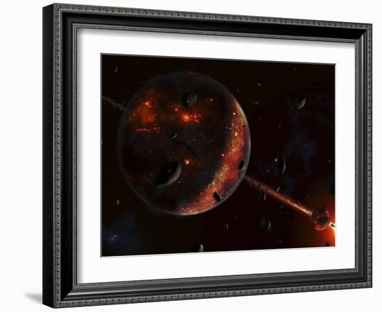 A Scene Portraying the Early Stages of a Solar System Forming-Stocktrek Images-Framed Photographic Print