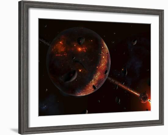 A Scene Portraying the Early Stages of a Solar System Forming-Stocktrek Images-Framed Photographic Print