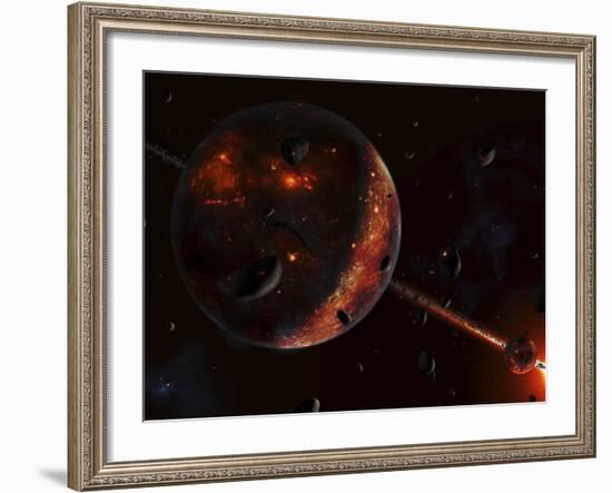 A Scene Portraying the Early Stages of a Solar System Forming-Stocktrek Images-Framed Photographic Print