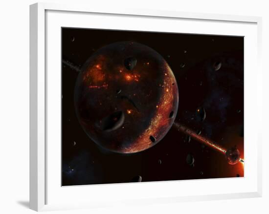 A Scene Portraying the Early Stages of a Solar System Forming-Stocktrek Images-Framed Photographic Print