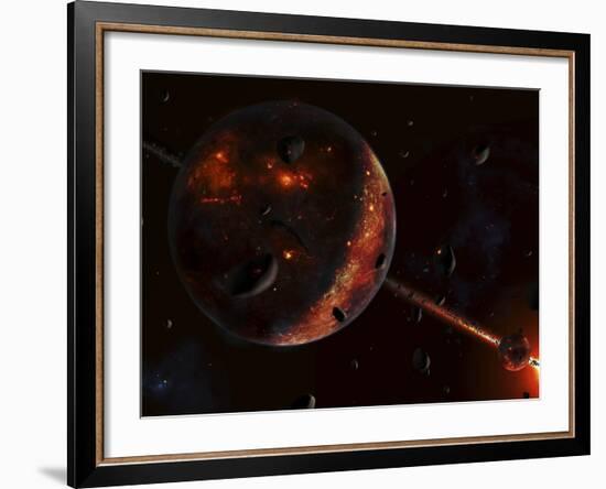 A Scene Portraying the Early Stages of a Solar System Forming-Stocktrek Images-Framed Photographic Print