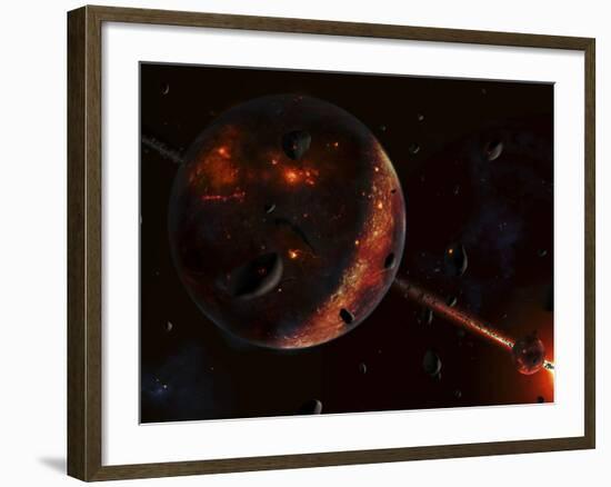 A Scene Portraying the Early Stages of a Solar System Forming-Stocktrek Images-Framed Photographic Print