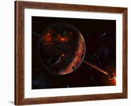 A Scene Portraying the Early Stages of a Solar System Forming-Stocktrek Images-Framed Photographic Print