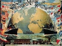 Voyage Around the World", Poster for the "Compagnie Generale Transatlantique", Late 19th Century-A. Schindeler-Premier Image Canvas