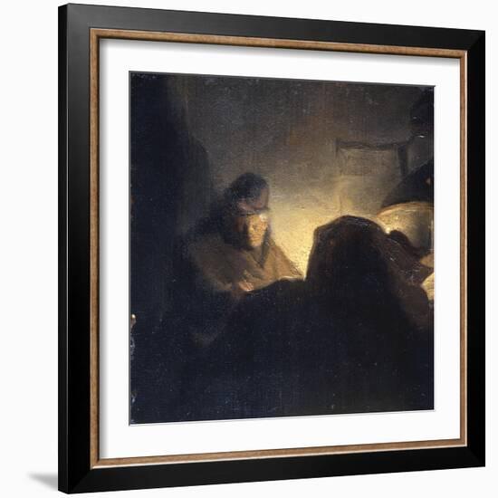 A Scholar in his Study-Rembrandt van Rijn-Framed Premium Giclee Print