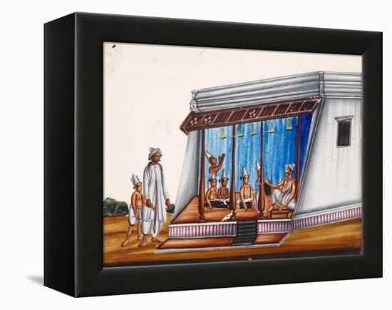 A School Called Gurunkul, with Students Wearing a Dhoti, or Loincloth, from Thanjavur, India-null-Framed Premier Image Canvas