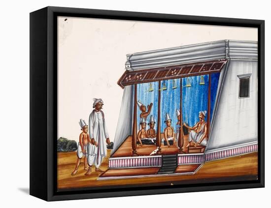 A School Called Gurunkul, with Students Wearing a Dhoti, or Loincloth, from Thanjavur, India-null-Framed Premier Image Canvas
