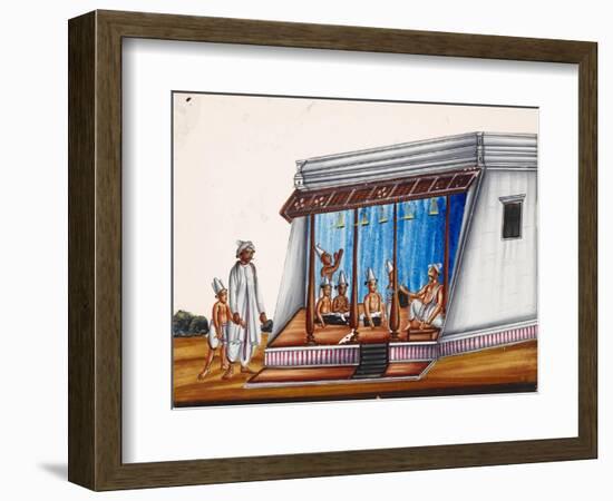 A School Called Gurunkul, with Students Wearing a Dhoti, or Loincloth, from Thanjavur, India-null-Framed Giclee Print