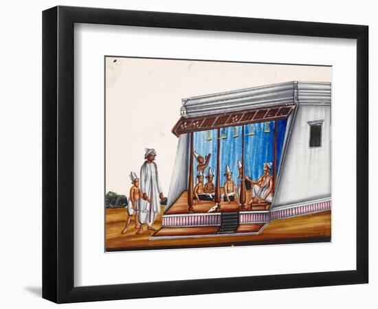 A School Called Gurunkul, with Students Wearing a Dhoti, or Loincloth, from Thanjavur, India-null-Framed Giclee Print