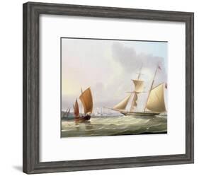 A Schooner and Other Shipping-Thomas Buttersworth-Framed Giclee Print