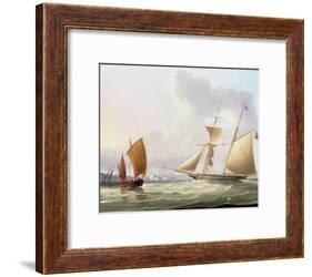 A Schooner and Other Shipping-Thomas Buttersworth-Framed Giclee Print