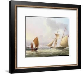 A Schooner and Other Shipping-Thomas Buttersworth-Framed Giclee Print