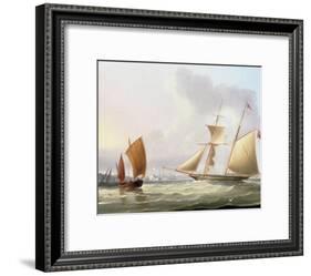 A Schooner and Other Shipping-Thomas Buttersworth-Framed Giclee Print