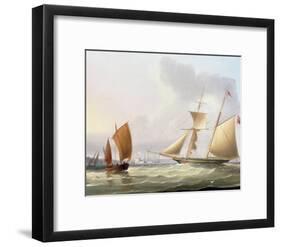 A Schooner and Other Shipping-Thomas Buttersworth-Framed Giclee Print