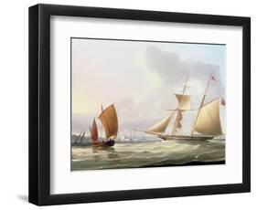 A Schooner and Other Shipping-Thomas Buttersworth-Framed Giclee Print