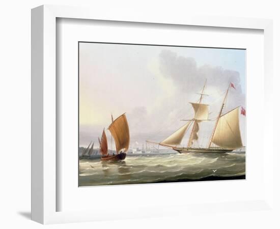 A Schooner and Other Shipping-Thomas Buttersworth-Framed Giclee Print