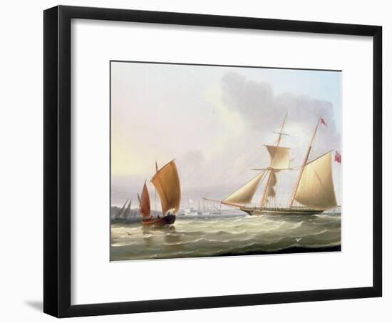 A Schooner and Other Shipping-Thomas Buttersworth-Framed Premium Giclee Print