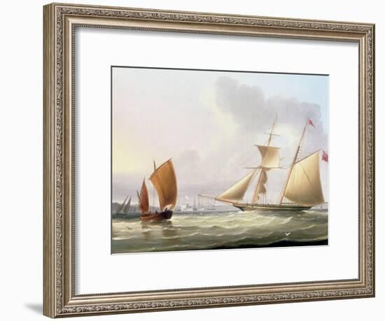 A Schooner and Other Shipping-Thomas Buttersworth-Framed Giclee Print