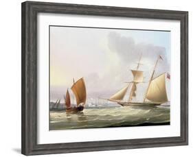 A Schooner and Other Shipping-Thomas Buttersworth-Framed Giclee Print