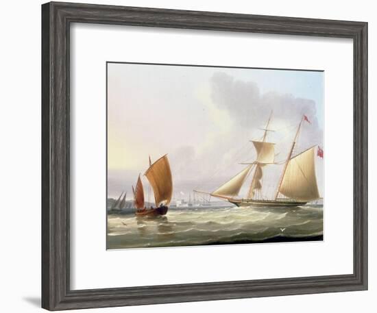 A Schooner and Other Shipping-Thomas Buttersworth-Framed Giclee Print