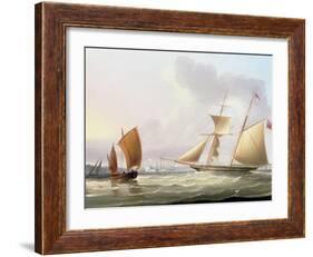 A Schooner and Other Shipping-Thomas Buttersworth-Framed Giclee Print