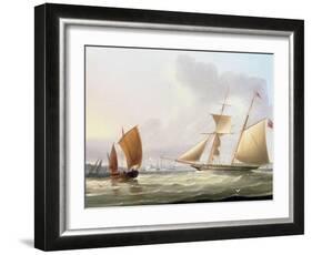 A Schooner and Other Shipping-Thomas Buttersworth-Framed Giclee Print