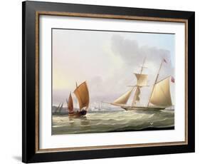 A Schooner and Other Shipping-Thomas Buttersworth-Framed Giclee Print