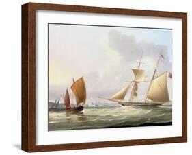 A Schooner and Other Shipping-Thomas Buttersworth-Framed Giclee Print