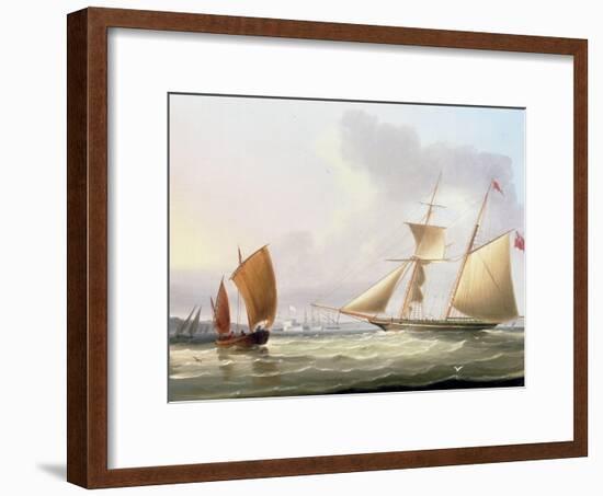 A Schooner and Other Shipping-Thomas Buttersworth-Framed Giclee Print