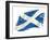 A Scottish Flag in the Wind with a Texture-TINTIN75-Framed Art Print