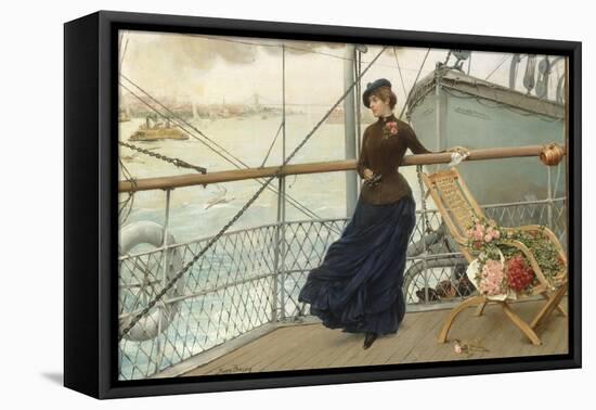 A Scottish Lady on a Boat Arriving in New York-Henry Bacon-Framed Premier Image Canvas