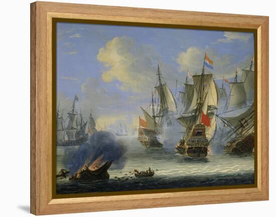 A Sea Battle, Late 17th or 18th Century-Adam Silo-Framed Premier Image Canvas